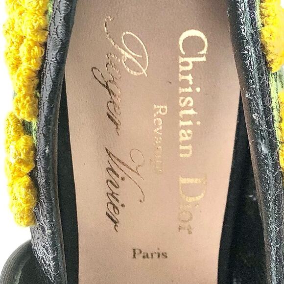 NEW Dior x Roger Vivier Mimosas Floral Kitten Heel Maryjane Pumps 36.5 - Picture 6 of 9